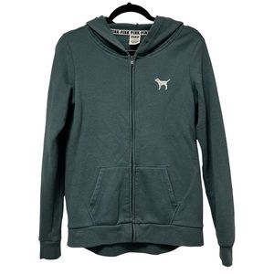 Victoria Secret PINK Zip Up Hoodie Blue Size XS Preowned Very Good Condition